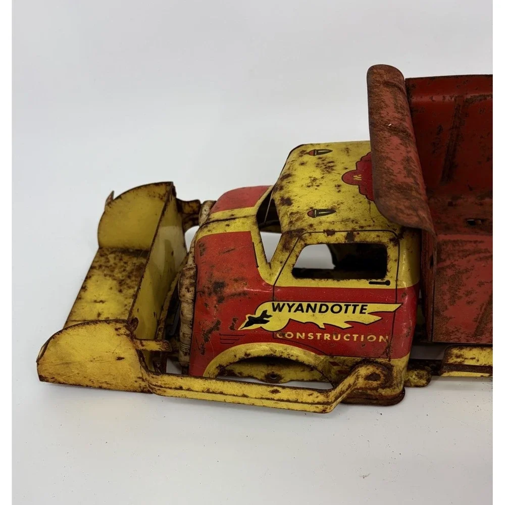 Vintage Wyandotte Pressed Steel Dump Truck for Parts Repair or Restoration